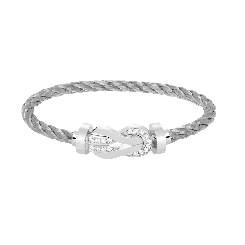 [Spark]CHANCE LARGE 8 FIGURE BUCKLE HALF DIAMOND BRACELET SILVER