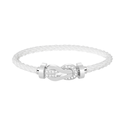 [Spark]CHANCE LARGE 8 FIGURE BUCKLE HALF DIAMOND BRACELET SILVER