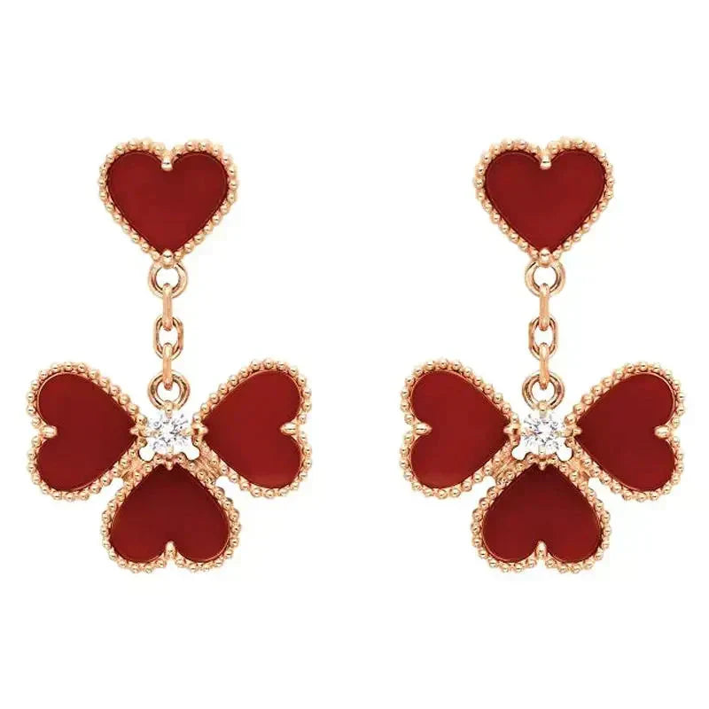 [Spark]SWEET CLOVER CARNELIAN EARRINGS