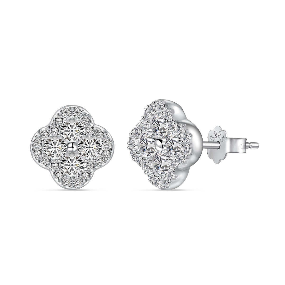 [Tonmkive Jewelry]Four-Leaf Clover Flower Shaped Earrings