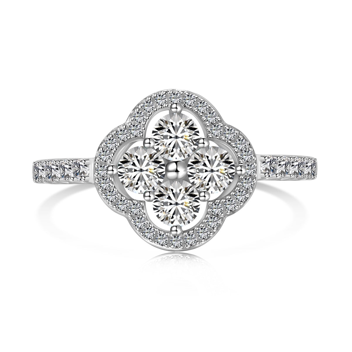 [Tonmkive Jewelry]Four Leaf Clover Flower Design Ring