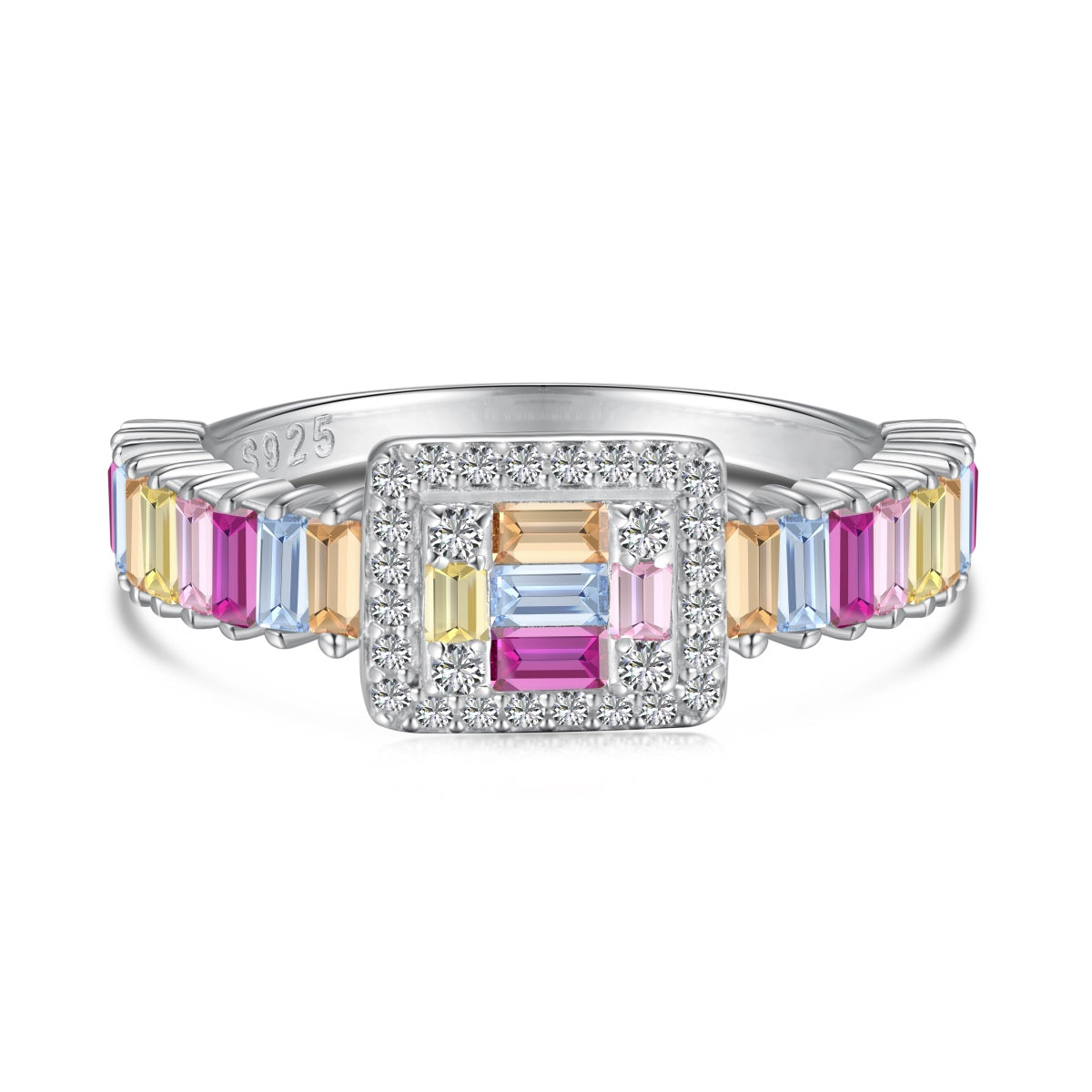 [Tonmkive Jewelry]Exquisite Colorful Radiant Cut Party Ring