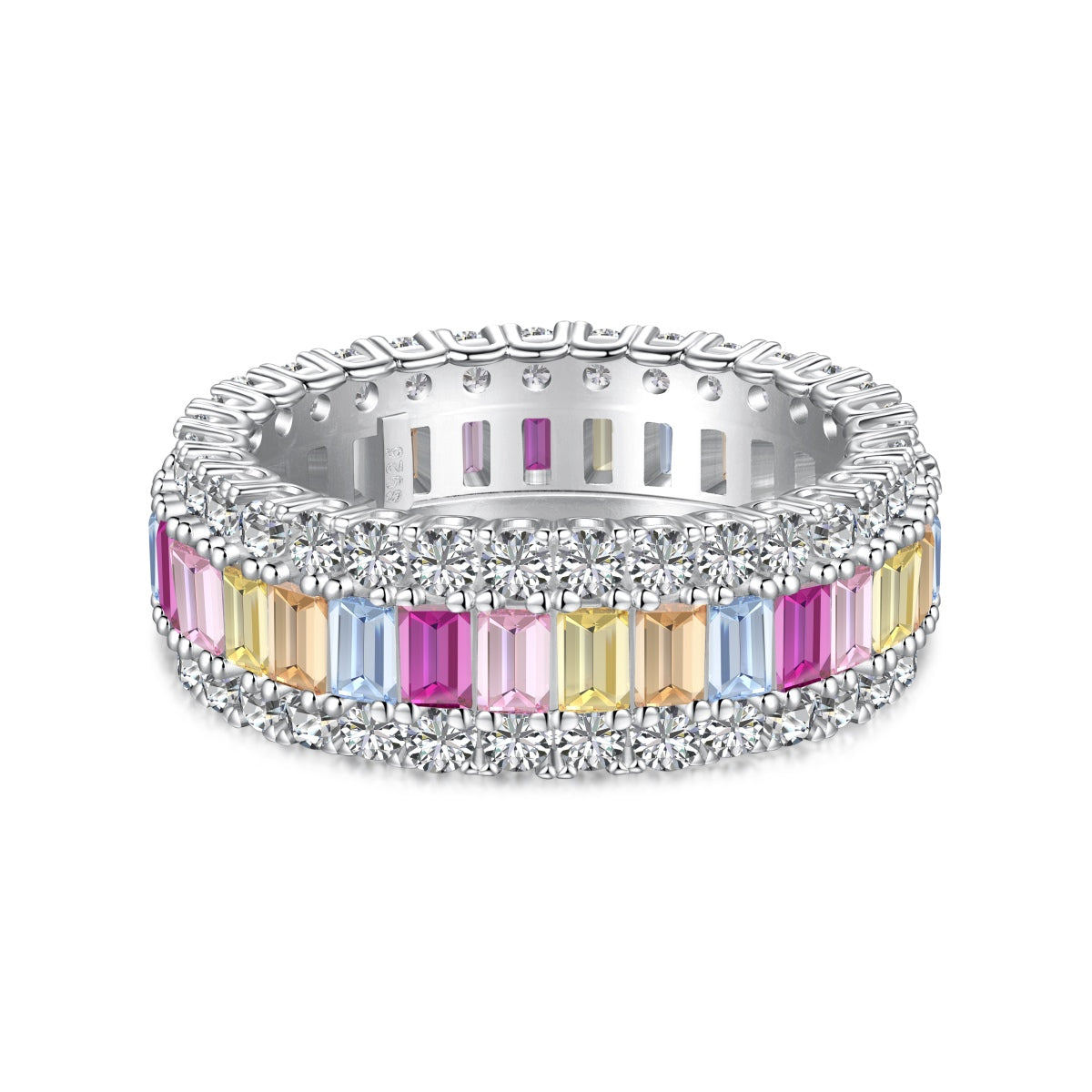 [Tonmkive Jewelry]Dainty Colorful Radiant Cut Daily Ring