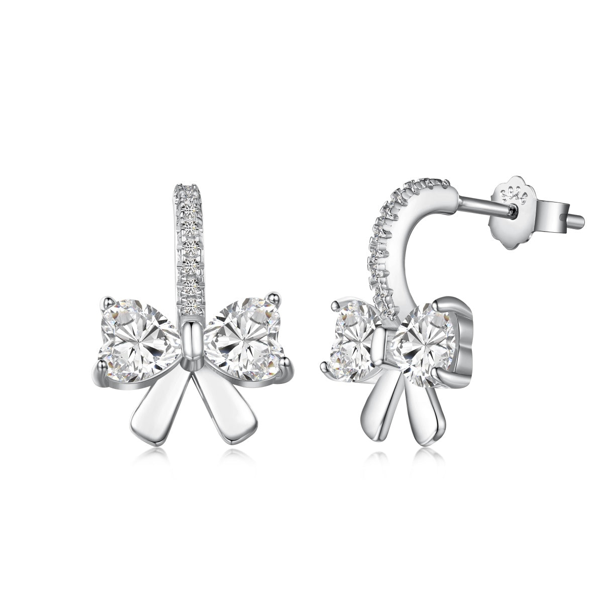 [Tonmkive Jewelry]Exquisite Earrings With Heart-Shaped Bow Design