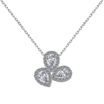[Tonmkive Jewelry]Elegant Flower Shape Pear Cut Necklace