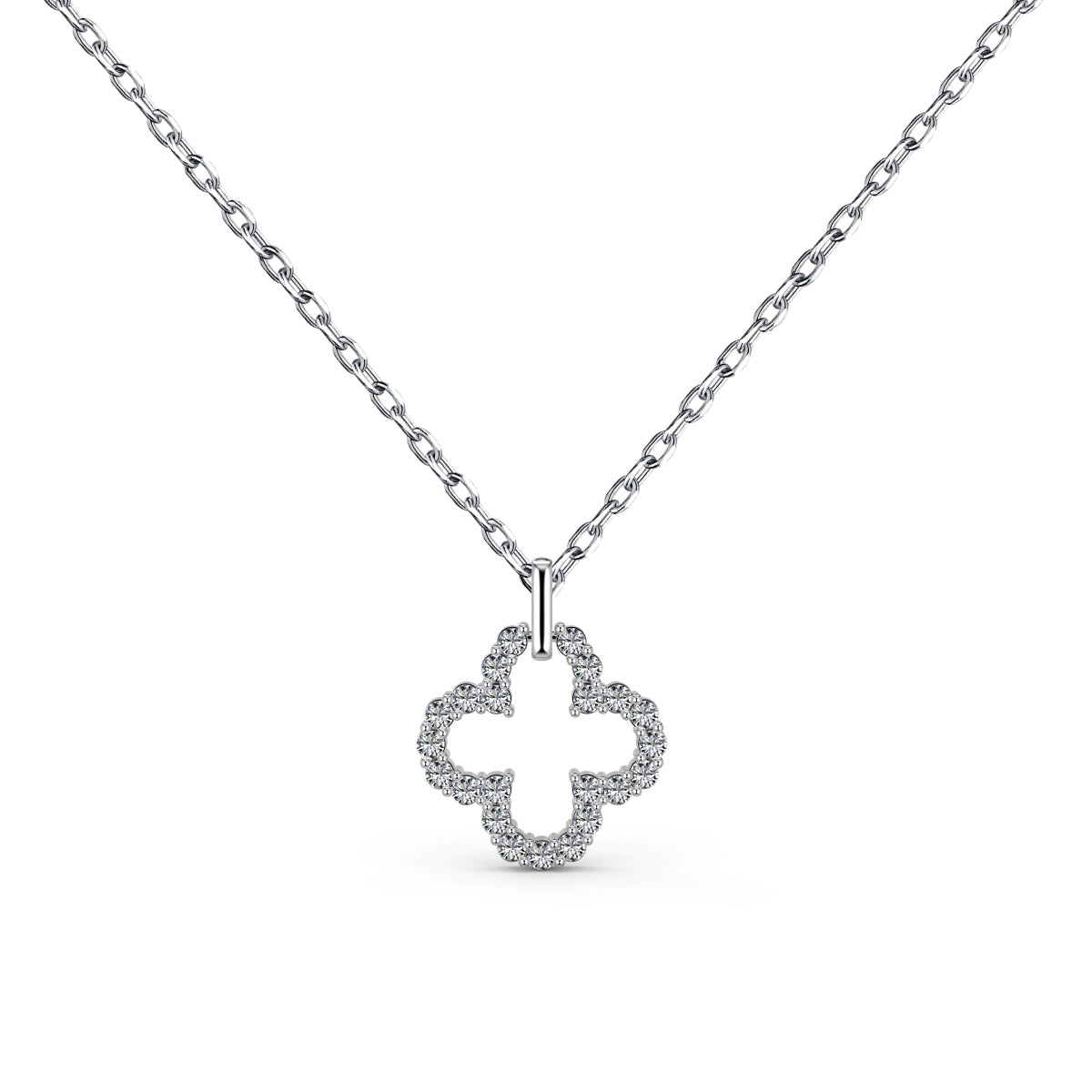 [Tonmkive Jewelry]Four-Leaf Clover Hollow Design Exquisite Necklace