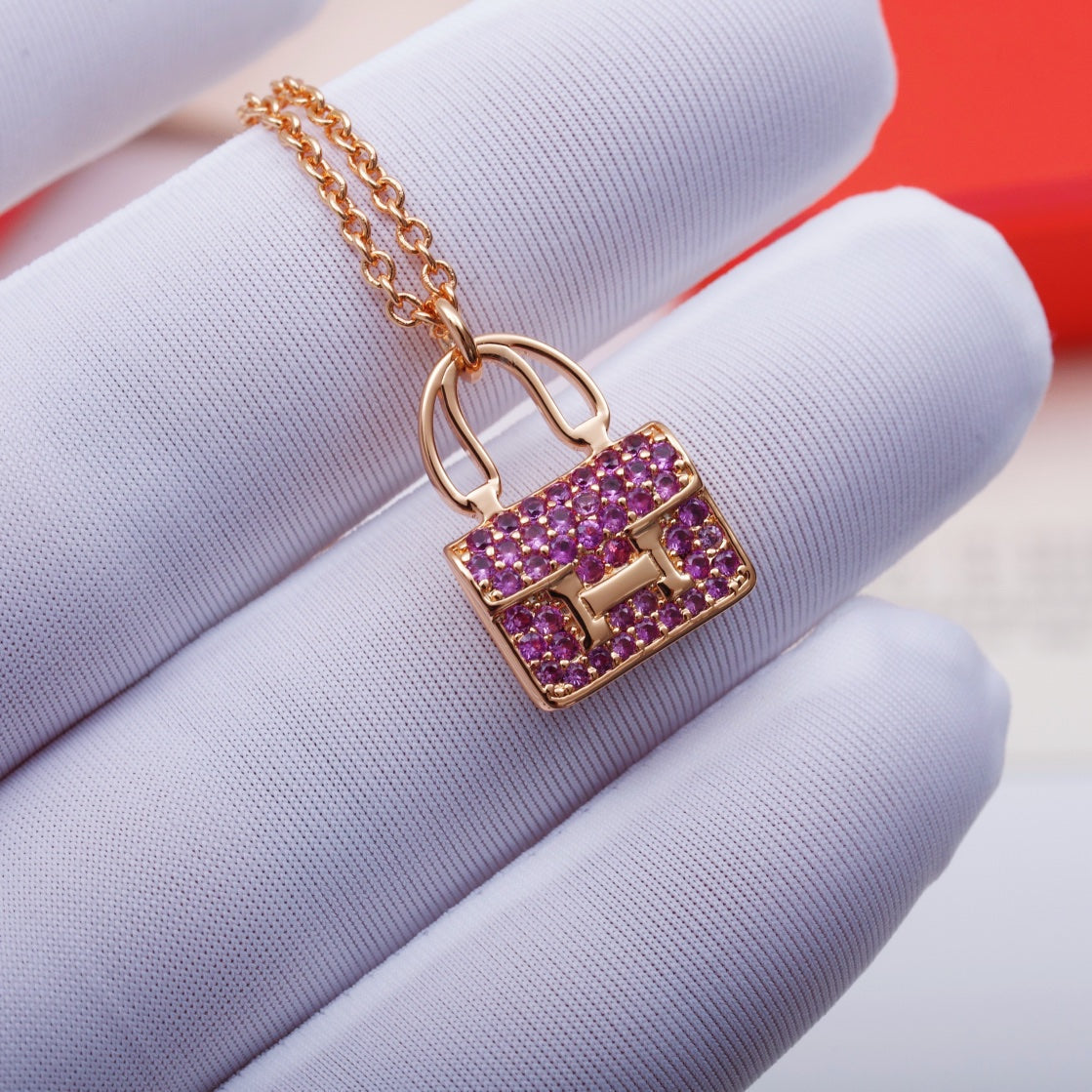 [Spark]CONSTANCE PEDANT PURPLE DIAMOND NECKLACE