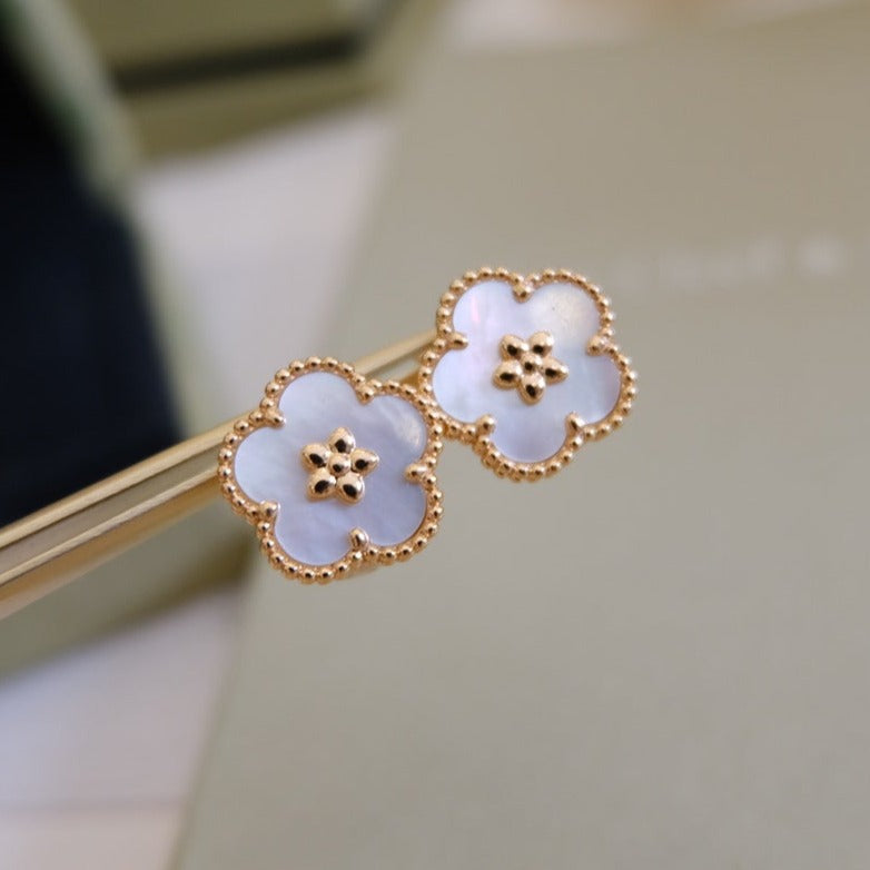 [Spark]LUCKY PINK GOLD WHITE MOP EARRINGS