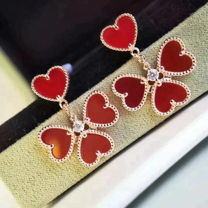[Spark]SWEET CLOVER CARNELIAN EARRINGS