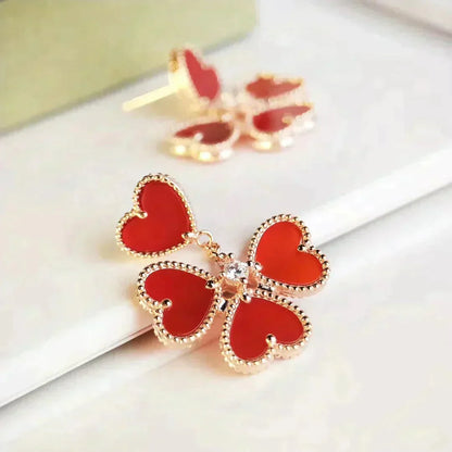 [Spark]SWEET CLOVER CARNELIAN EARRINGS