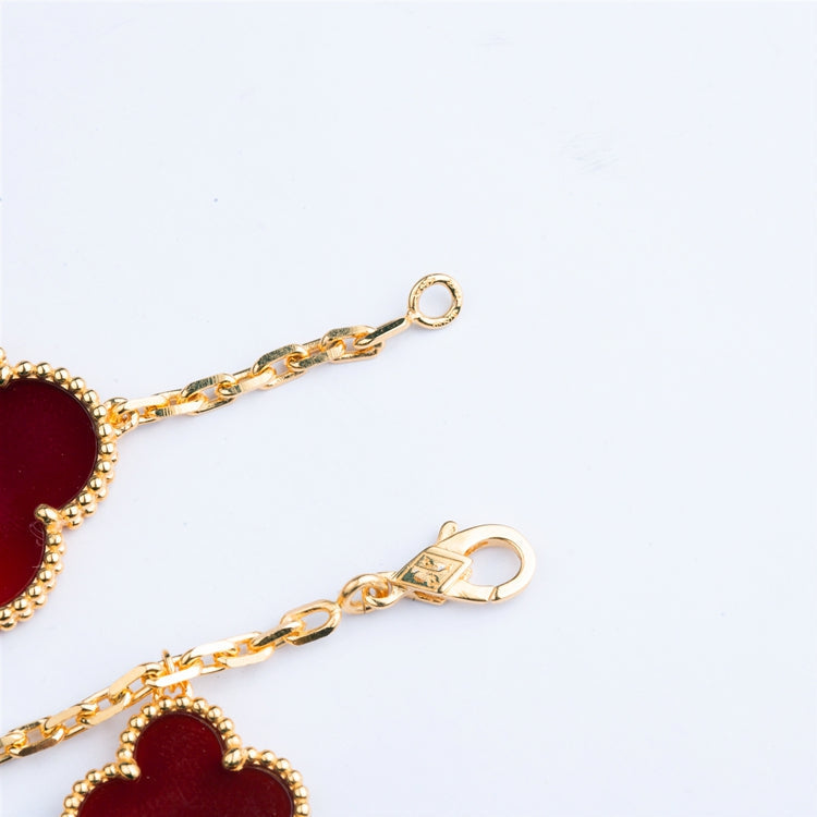 [Spark]CLOVER BRACELET 5 MOTIFS CARNELIAN TIGER EYE