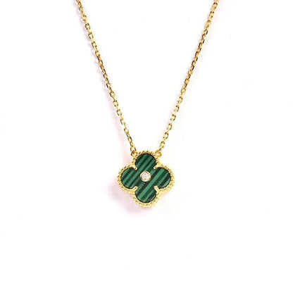 [Spark]CLOVER 15MM DIAMOND TURQUOISE NECKLACE