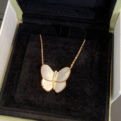 [Spark]BUTTERFLY GOLD MOP DIAMOND NECKLACE