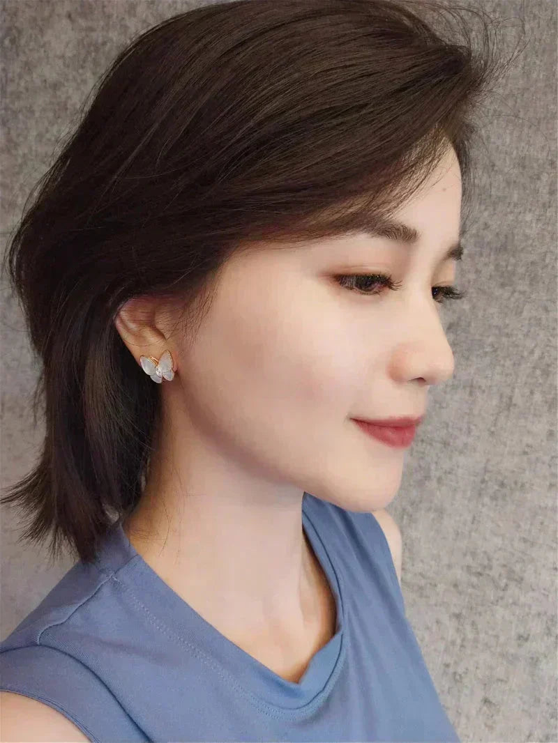 [Spark]BUTTERFLY MOP DIAMOND EARRINGS