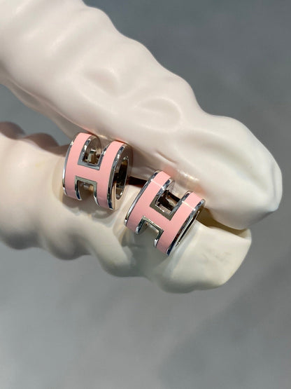 [Spark]MINI POP H SILVER EARRINGS PINK
