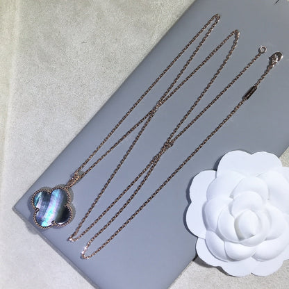 [Spark]CLOVER 25MM GOLD DARK MOP BIG CLOVER NECKLACE