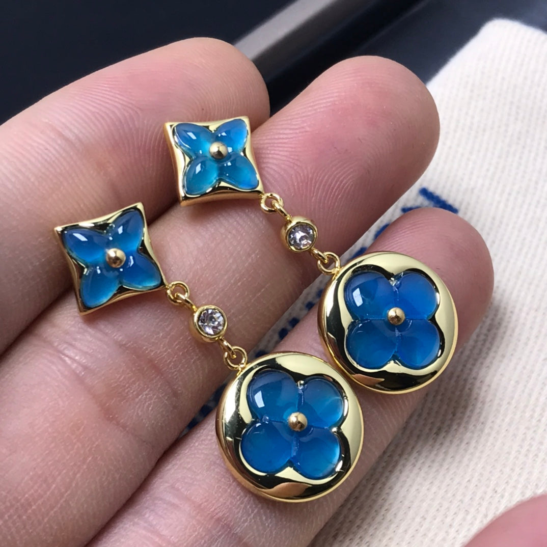 [Spark]STAR AND SUN AGATE DIAMOND EARRINGS
