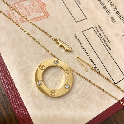 [Spark]LOVE NECKLACE 16MM 3 DIAMONDS