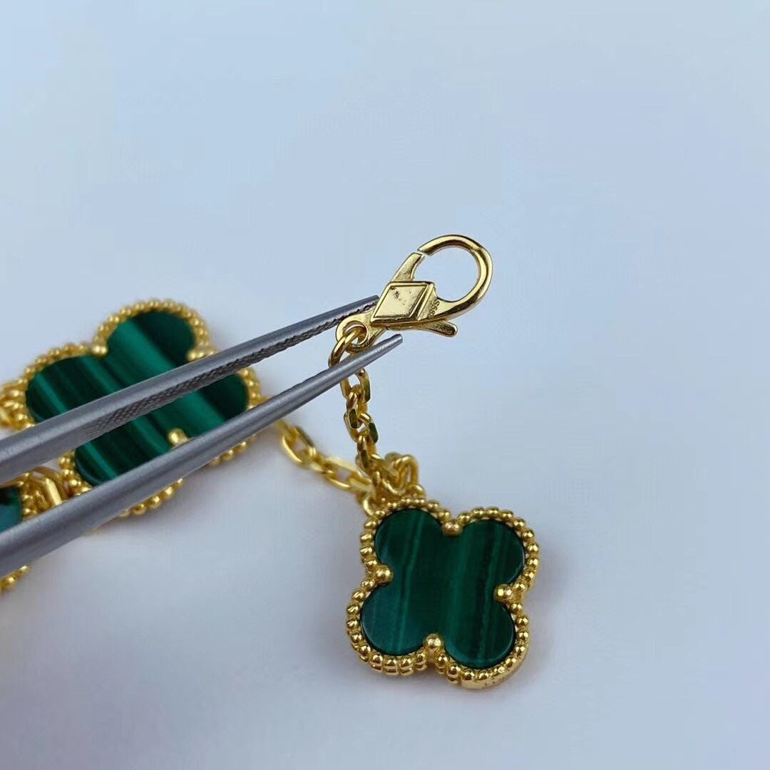 [Spark]MAGIC CLOVER MALACHITE GOLD BRACELET 5 MOTIFS
