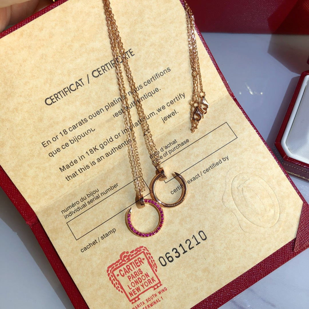 [Spark]JUSTE NECKLACE GOLD RED DIAMONDS