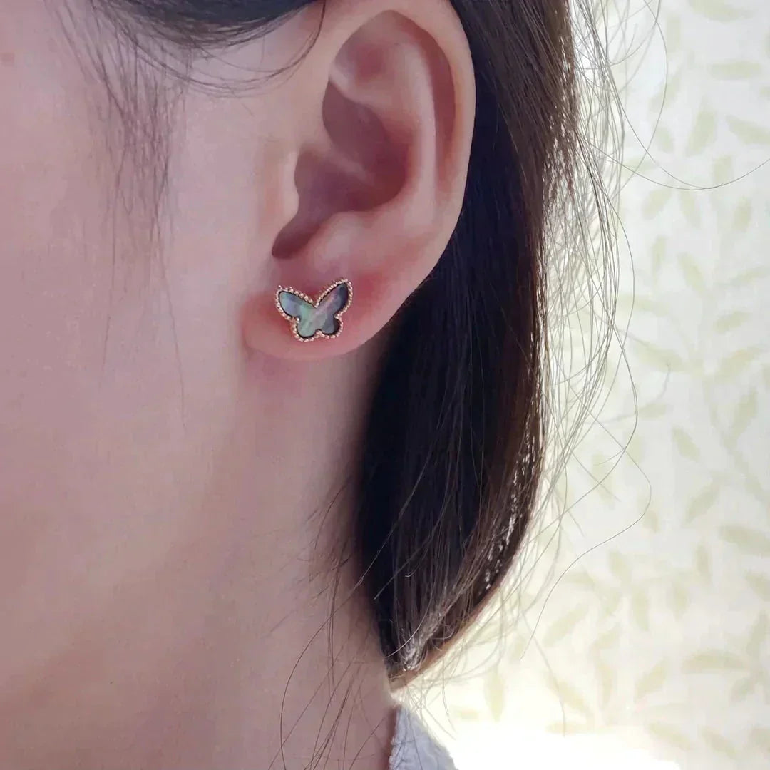 [Spark]BUTTERFLY DARK MOP  EARRINGS