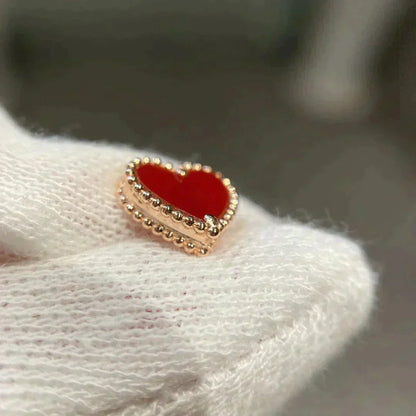 [Spark]HEART CARNELIAN STUD EARRINGS