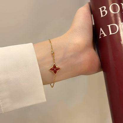 [Spark]COLOR STAR CARNELIAN PINK GOLD DIAMOND BRACELET