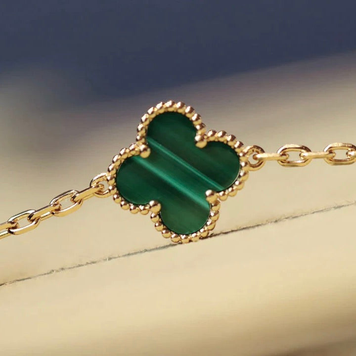 [Spark]CLOVER 20 MOTIFS MALACHITE DIAMOND NECKLACE
