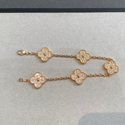 [Spark] CLOVER 5 MOTIF FULL DIAMOND BRACELET COLLECTION