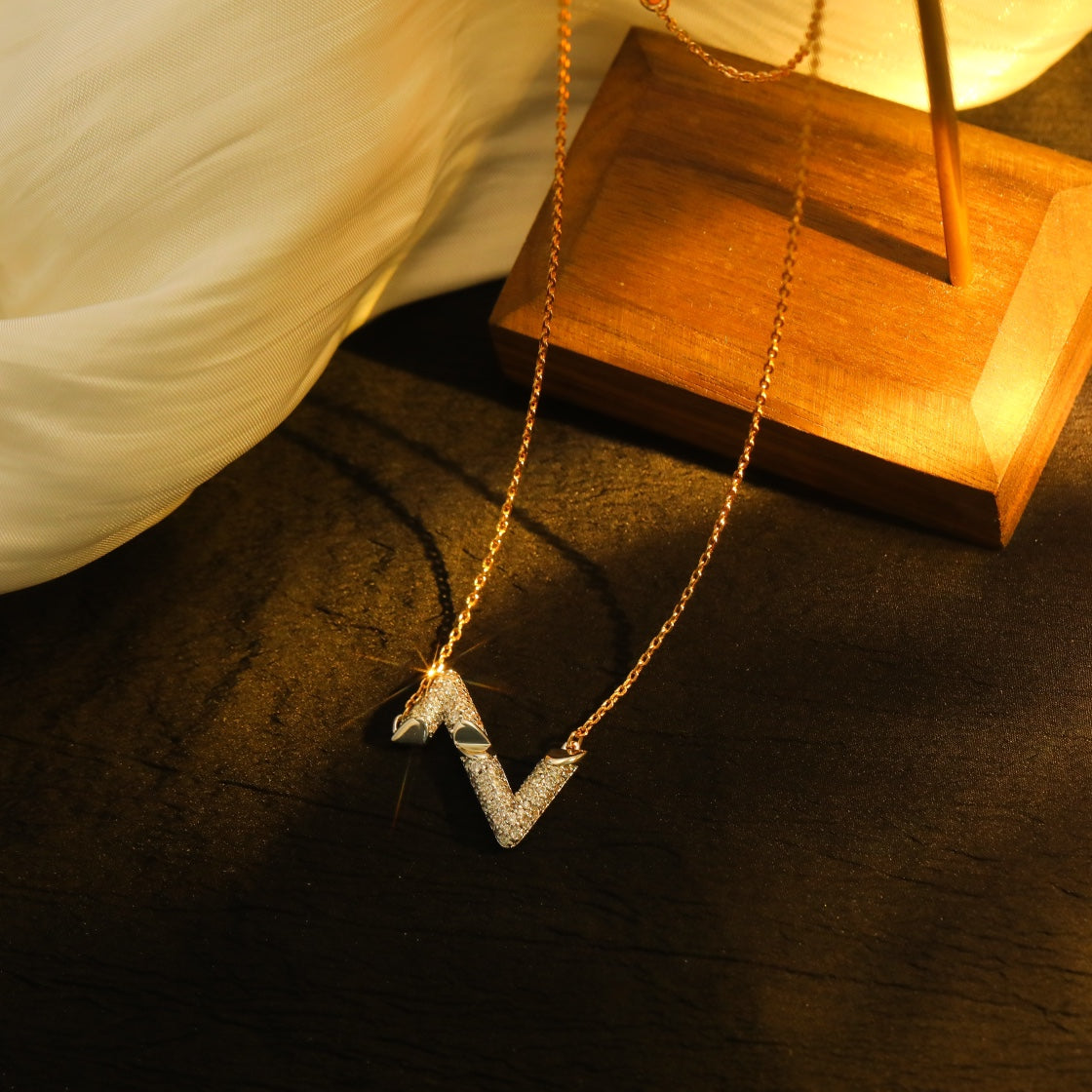[Spark]VOLT SILVER DIAMOND PEDANT NECKLACE