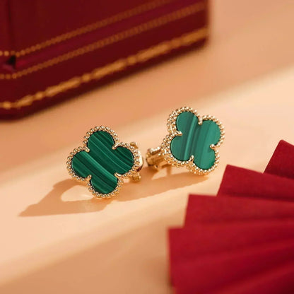 [Spark]CLOVER MEDIUM 1 MOTIFS MALACHITE  EARRINGS