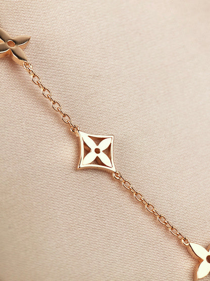 [Spark]STAR AND SUN 7 MOTIFS GOLD BRACELET