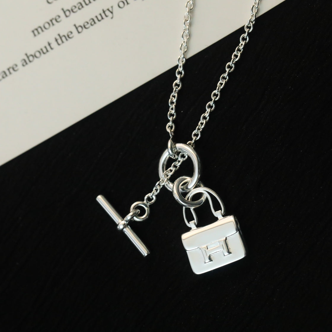 [Spark]POP H PEDANT SILVER NECKLACE
