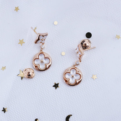 [Spark]STAR AND SUN PINK GOLD MOP DROP EARRINGS