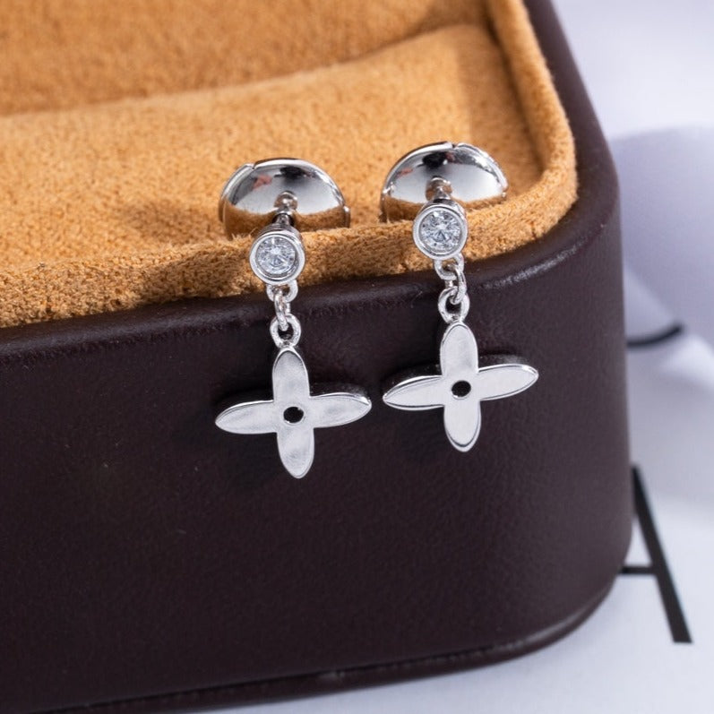 [Spark]VIDYLLE SILVER DIAMOND MINI DROP EARRINGS