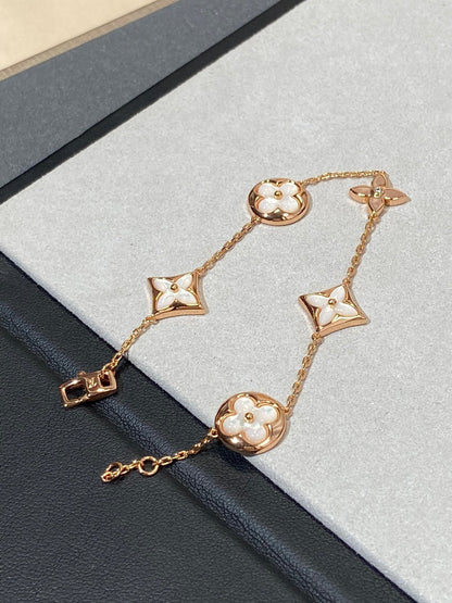[Spark]STAR AND SUN 5 MOTIF MOP PINK GOLD BRACELET