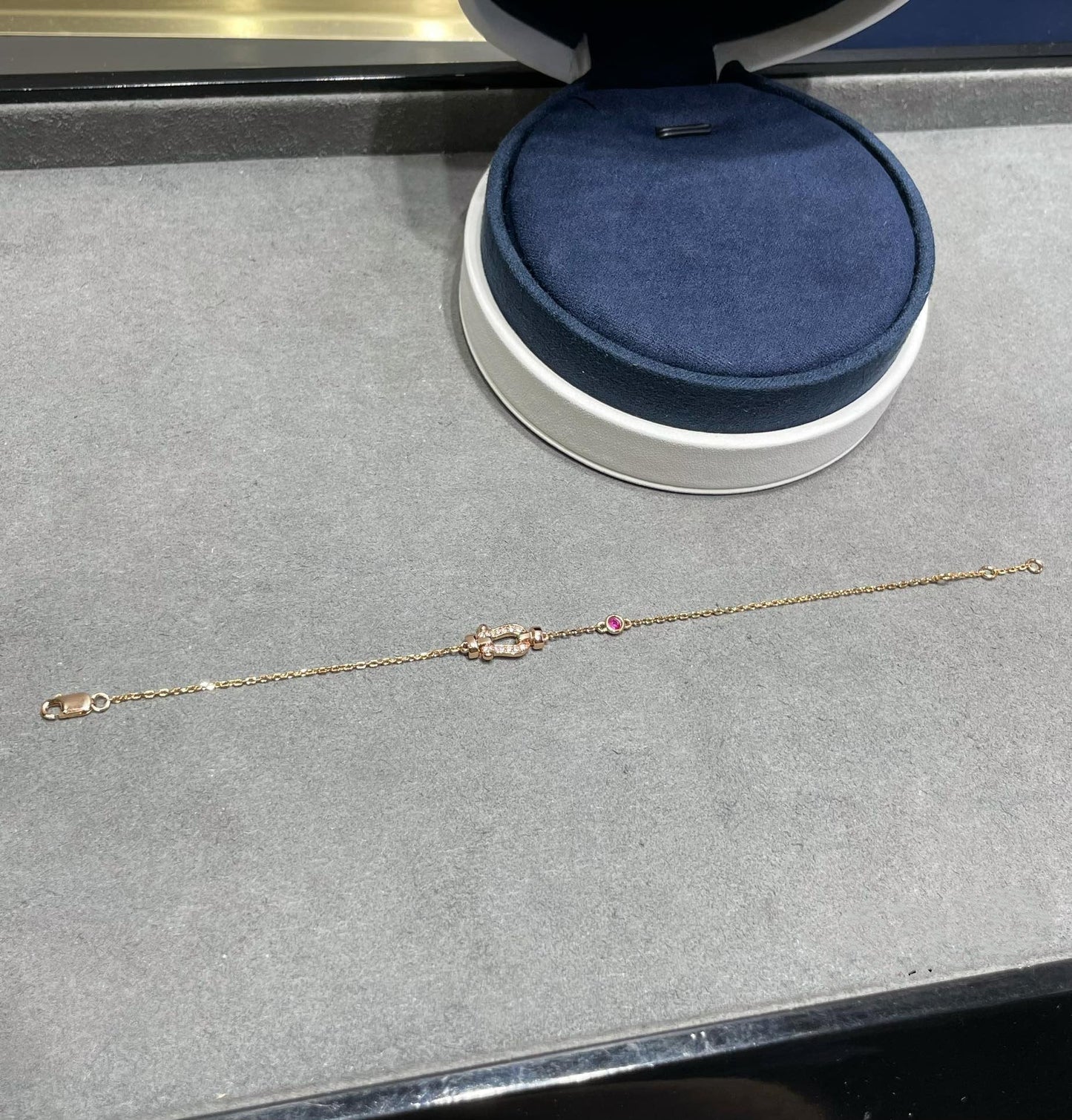 [Spark]FORCE 10 DIAMOND CHAIN LINK PINK GOLD BRACELET
