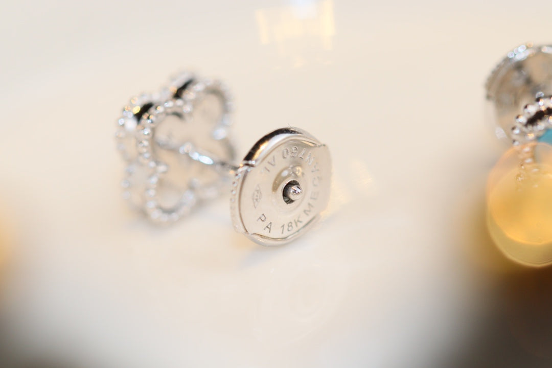 [Spark]CLOVER MINI TURQUOISE SILVER STUD EARRINGS