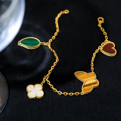 [Spark]LUCKY SPRING 5 MOTIF GOLD BRACELET