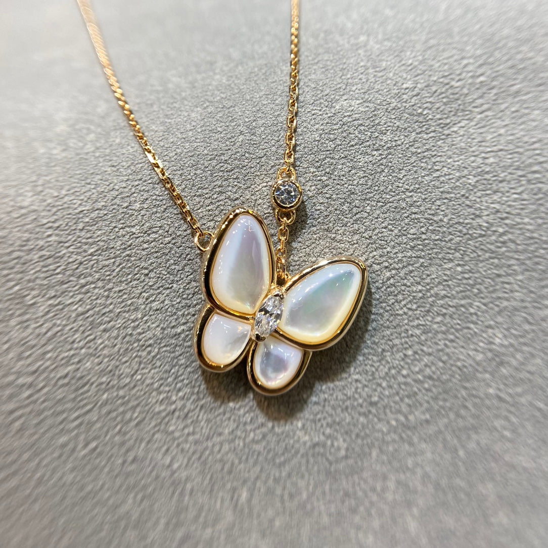 [Spark]BUTTERFLY MOP DIAMOND NECKLACE