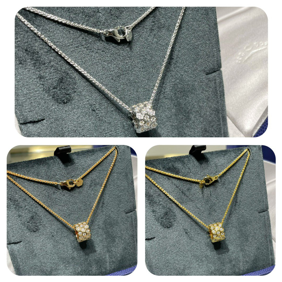 [Spark]BEE LOVE DIAMOND PAVED 3 ROW NECKLACE
