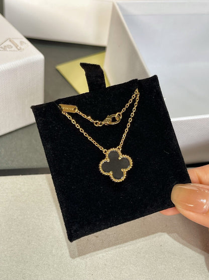 [Spark]CLOVER ROCK CRYSTAL Spark GOLD NECKLACE