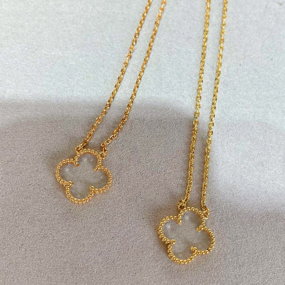 [Spark]CLOVER ROCK CRYSTAL Spark GOLD NECKLACE