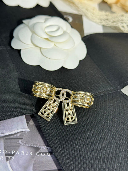 [Spark]25K Hollow Bow Brooch