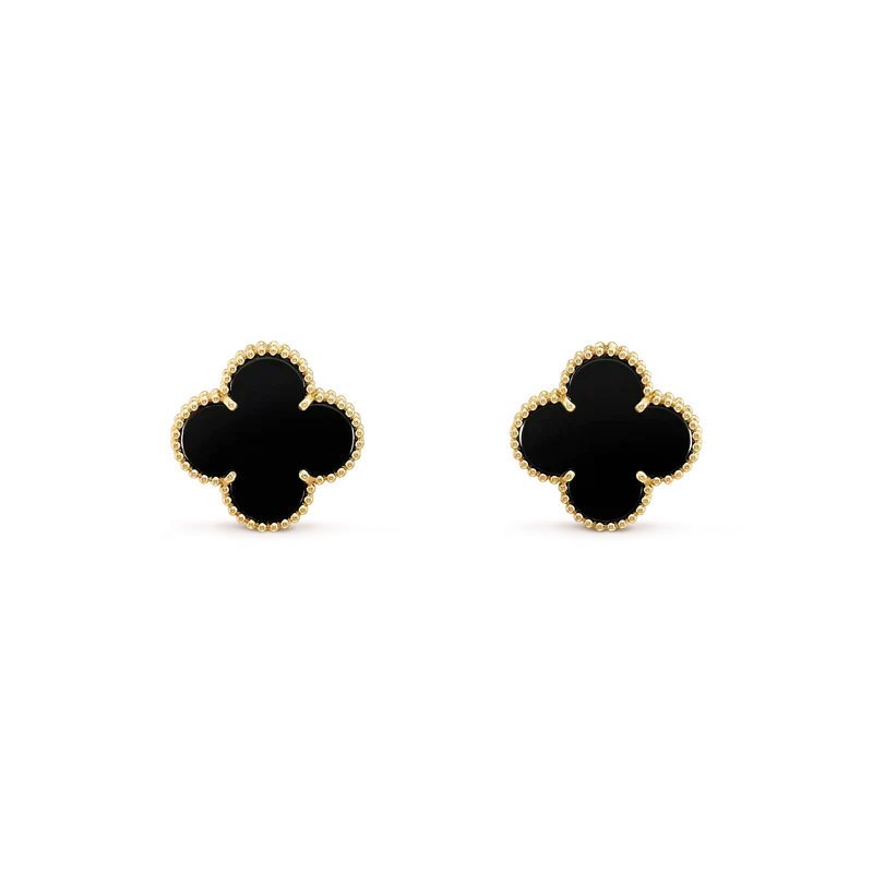 [Spark]CLOVER MEDIUM 1 MOTIFS  ONYX STUD EARRINGS