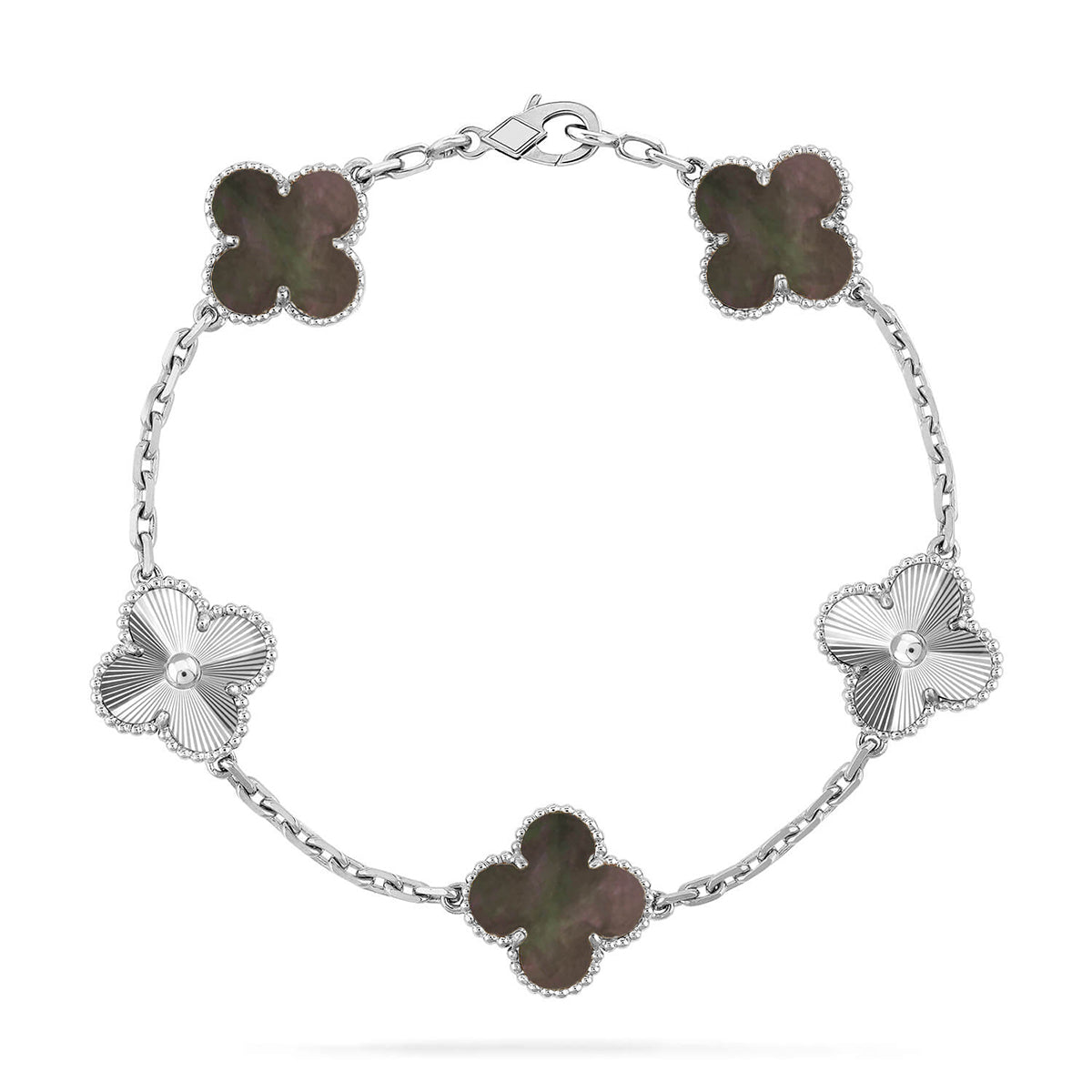 [Spark] CLOVER 5 MOTIF GRAY MOP BRACELET COLLECTION
