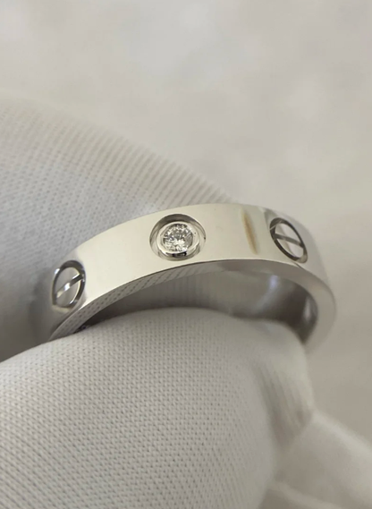 [Spark]LOVE RING 4MM 1 DIAMOND SILVER