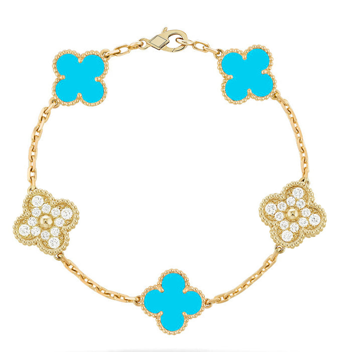 [Spark] CLOVER 5 MOTIF TURQUOISE BRACELET COLLECTION