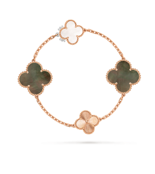 [Spark]DETACHABLE CLOVER 15(11+4) FLOWER SILVER NECKLACE SET
