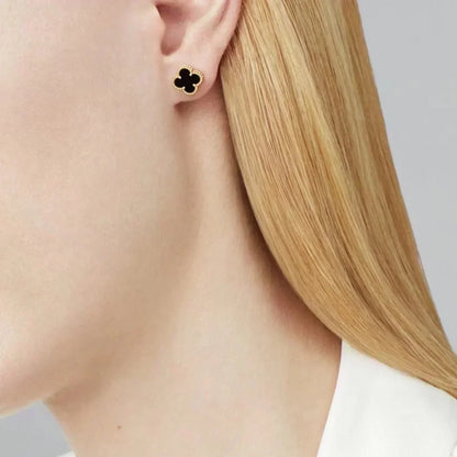 [Spark]CLOVER MINI 9.5MM BLACK MOP EARRINGS